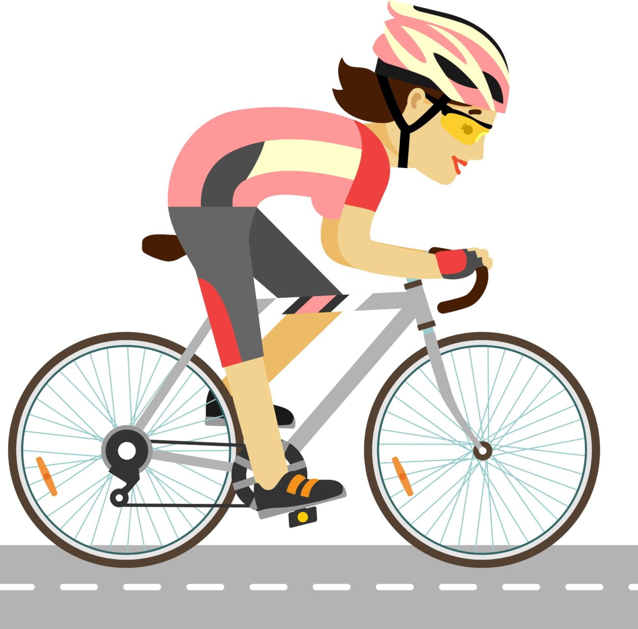 female cyclist graphic